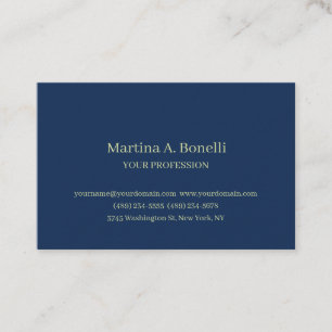 Tarjeta De Visita Premium Grueso Único Elegante Plano Azul Especial
