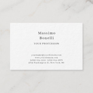 Tarjeta De Visita Premium Grueso Único Elegante Plano Simple Especia