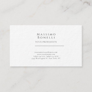 Tarjeta De Visita Premium Grueso Único Elegante Plano Simple Especia