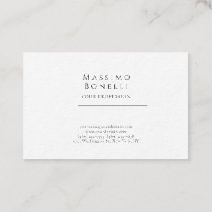 Tarjeta De Visita Premium Grueso Único Elegante Plano Simple Especia