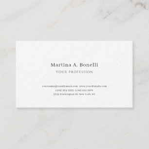 Tarjeta De Visita Premium Grueso Único Elegante Plano Simple Especia