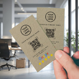 Tarjeta De Visita Premium Kraft QR Code Google Review
