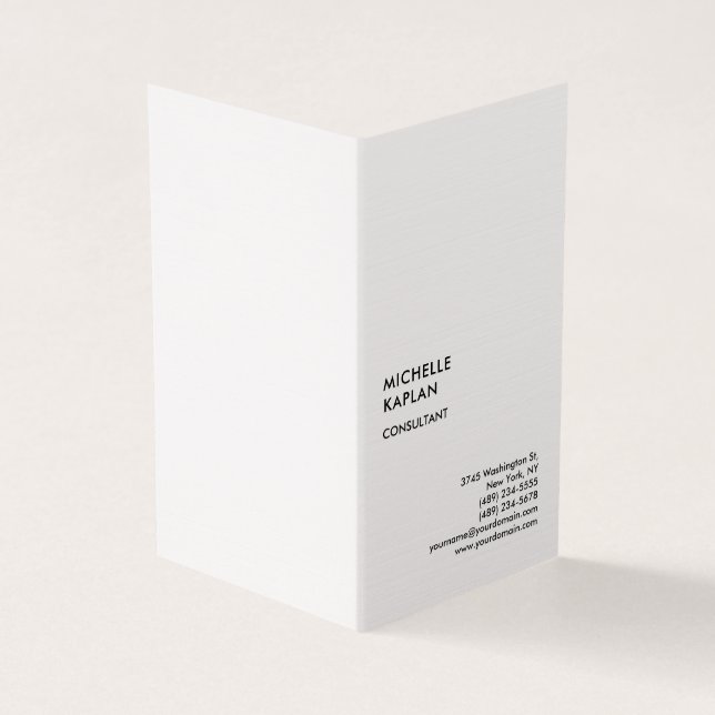 Tarjeta De Visita Premium Linen Profesional Moderno Exclusivo (Exterior)