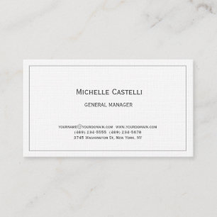 Tarjeta De Visita Premium Linen Profesional Único Clásico Simple