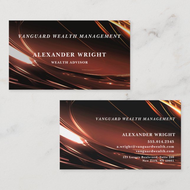 Tarjeta De Visita Premium Luxurious Black Gold-type3 (Anverso / Reverso)