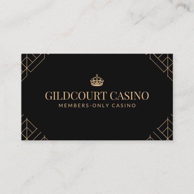 Tarjeta de visita Premium Royal Black & Gold  (Anverso)