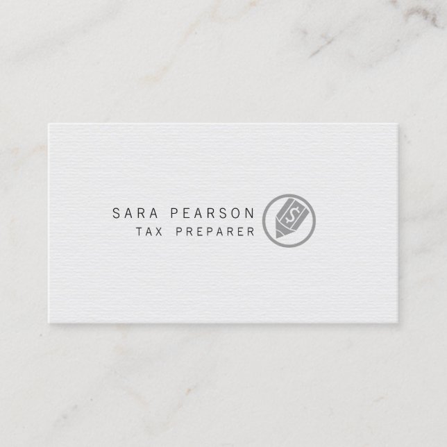 Tarjeta De Visita Preparación de impuestos Elegant Dollar Pen Icon F (Anverso)