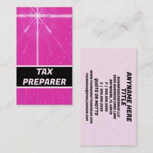 Tarjeta De Visita Preparador de impuestos Fabulous Pink