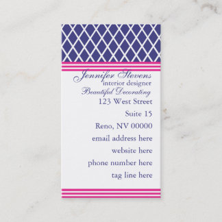 Tarjeta De Visita Preppy Naval Lattice
