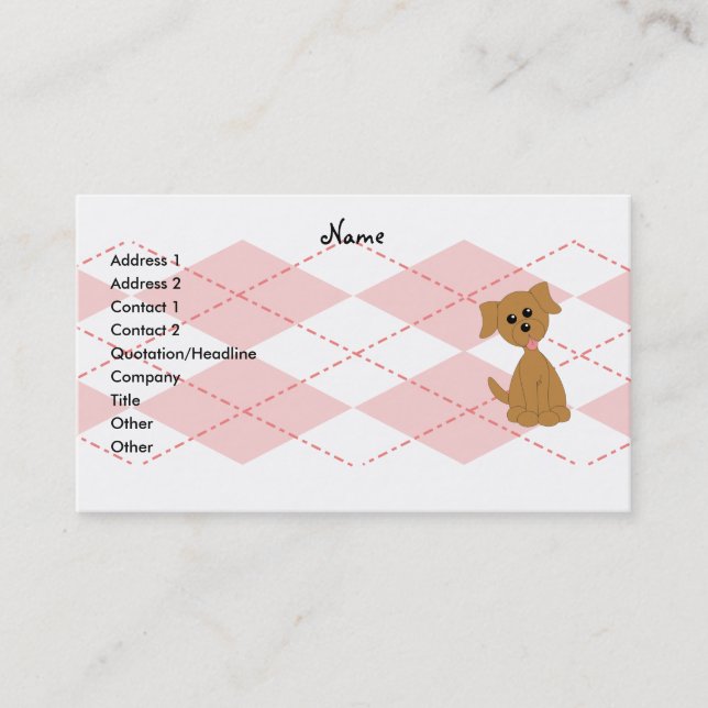 Tarjeta De Visita Preppy Puppy (Anverso)