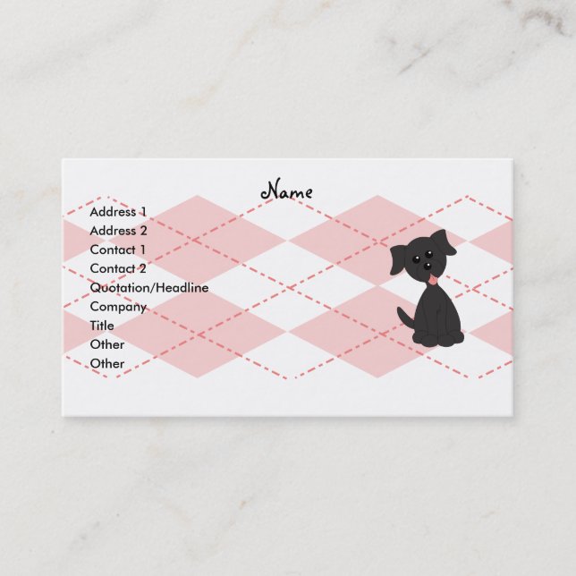 Tarjeta De Visita Preppy Puppy (Anverso)