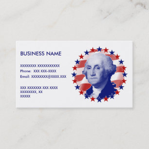 Tarjeta De Visita Presidente George Washington Stars and Stripes