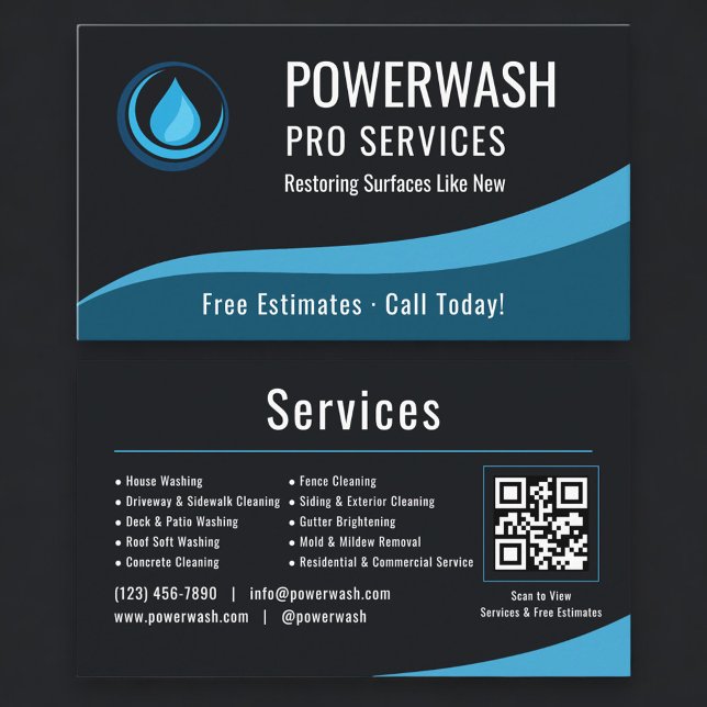 Tarjeta De Visita Pressure Washer QR Code Professional (Subido por el creador)