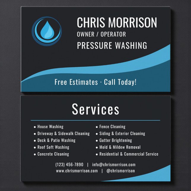 Tarjeta De Visita Pressure Washer Service  (Subido por el creador)