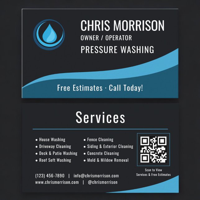 Tarjeta De Visita Pressure Washer Service QR Code (Subido por el creador)