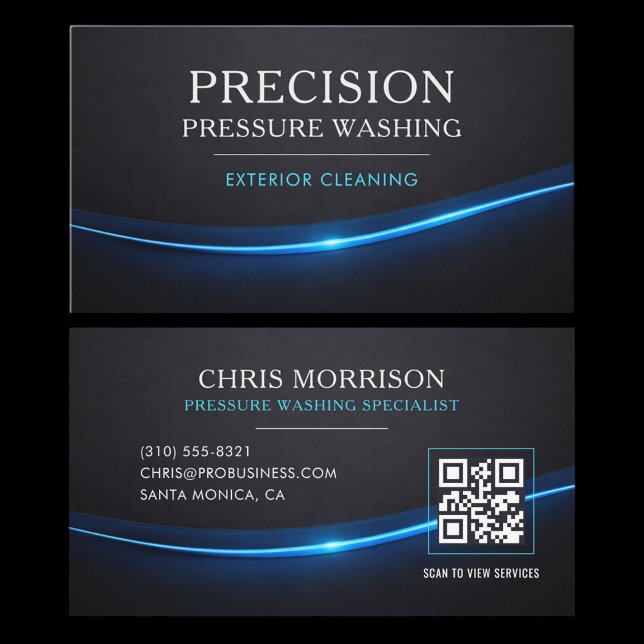 Tarjeta De Visita Pressure Washing QR Code Professional (Subido por el creador)