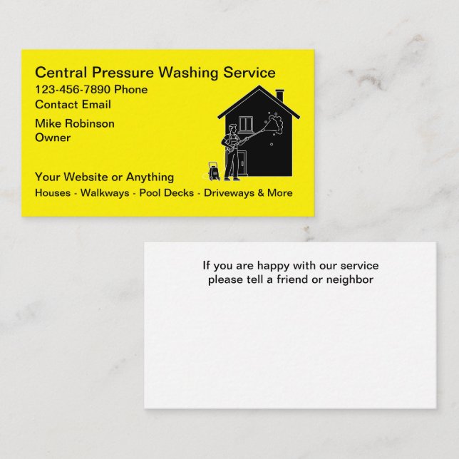 Tarjeta De Visita Pressure Washing Services Business Cards (Anverso / Reverso)