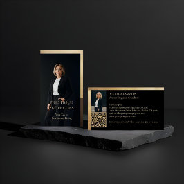 Tarjeta De Visita Prestige Luxury Realtor Law Firm Gold & Black Luxe