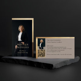 Tarjeta De Visita Prestige Luxury Realtor Law Firm Gold & Black Luxe