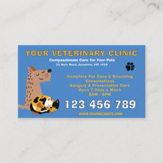 Tarjeta De Visita Presupuesto editable veterinario | Negocio de cuid