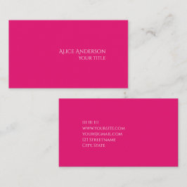 Tarjeta De Visita Presupuesto simple Un color sólido rosa moderno