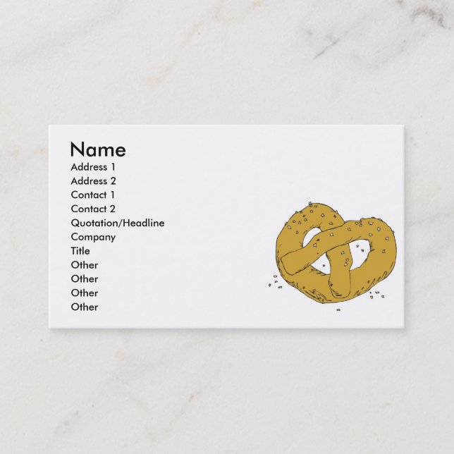 Tarjeta De Visita pretzel suave caliente salado (Anverso)