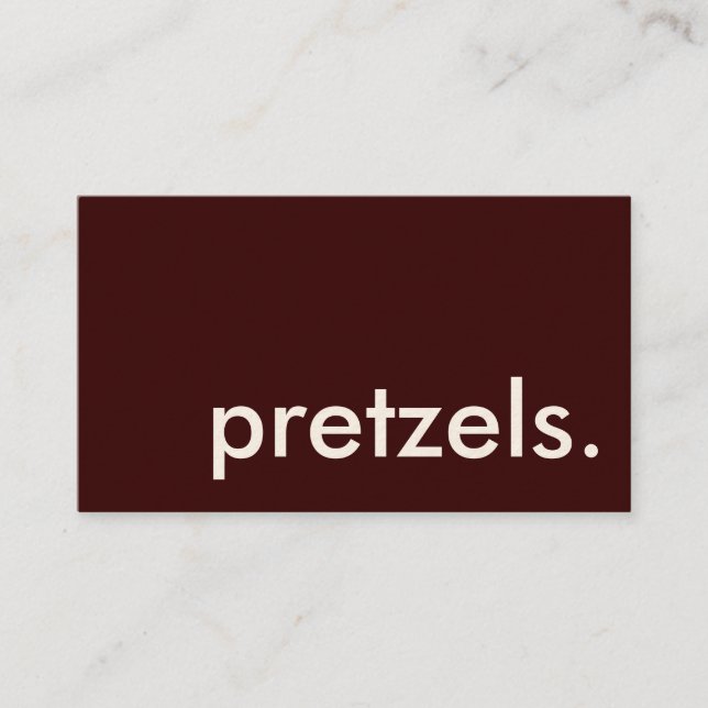 Tarjeta De Visita pretzels. (Anverso)