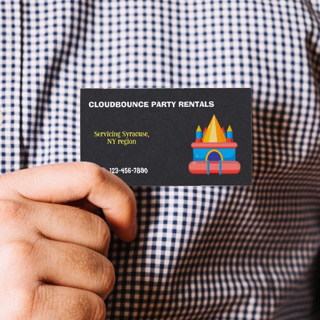 Tarjeta De Visita Prima de alquileres de onza (Bounce Rentals Premium Business Cards)
