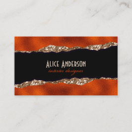 Tarjeta De Visita Prima de estética elegante de color negro de cobre