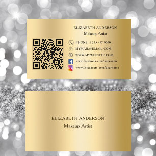Tarjeta De Visita Prima de medios sociales con código Qr Gold