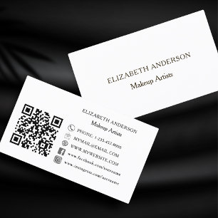 Tarjeta De Visita Prima de medios sociales del código Qr minimalista
