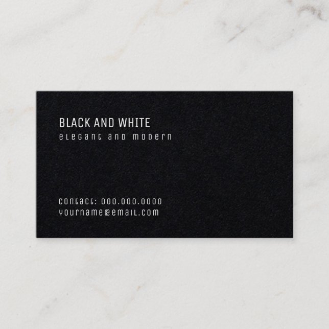 Tarjeta De Visita Prima negra minimalista (Anverso)