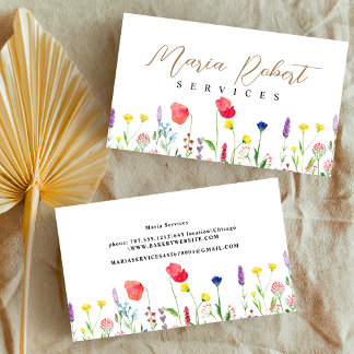 Tarjeta De Visita Primavera botánica de la naturaleza de las flores 
