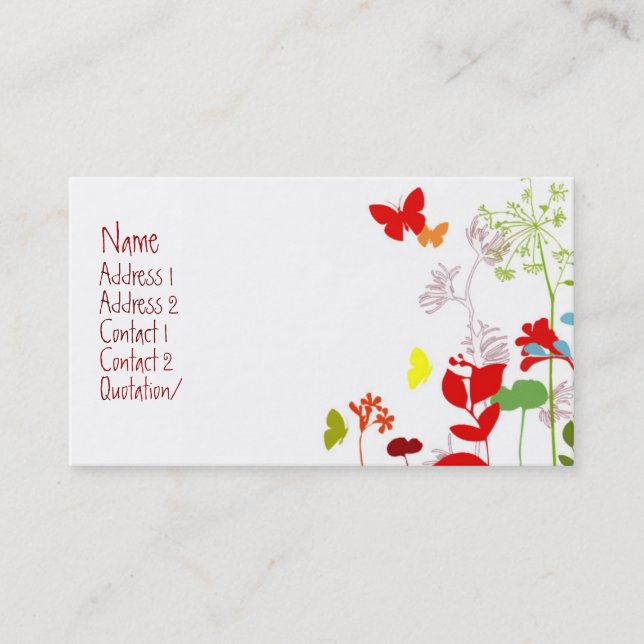 Tarjeta De Visita Primavera fresca - modificada para requisitos (Anverso)