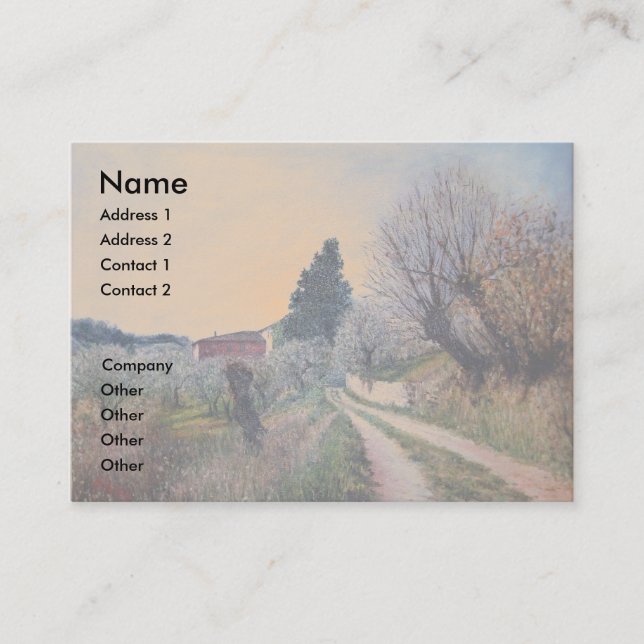 Tarjeta De Visita PRIMAVERA MÁS TEMPRANA EN EL Paisaje VERNALÉS/Tosc (Anverso)