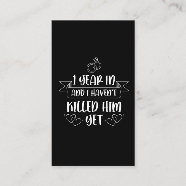 Tarjeta De Visita Primer aniversario de la esposa de un esposo (Anverso)