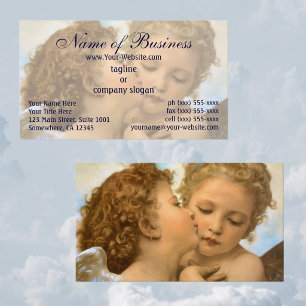 Tarjeta De Visita Primer Beso, L'Amour et Psyché, Niños, Bouguereau