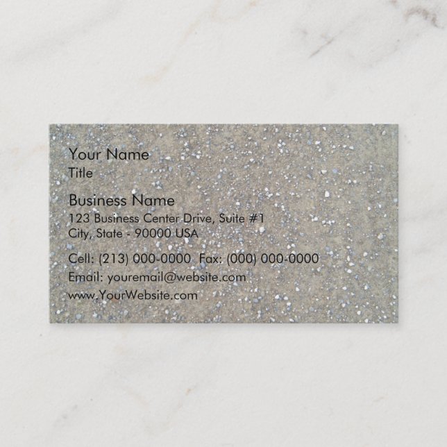 Tarjeta De Visita Primer del camino de tierra de la grava (Anverso)