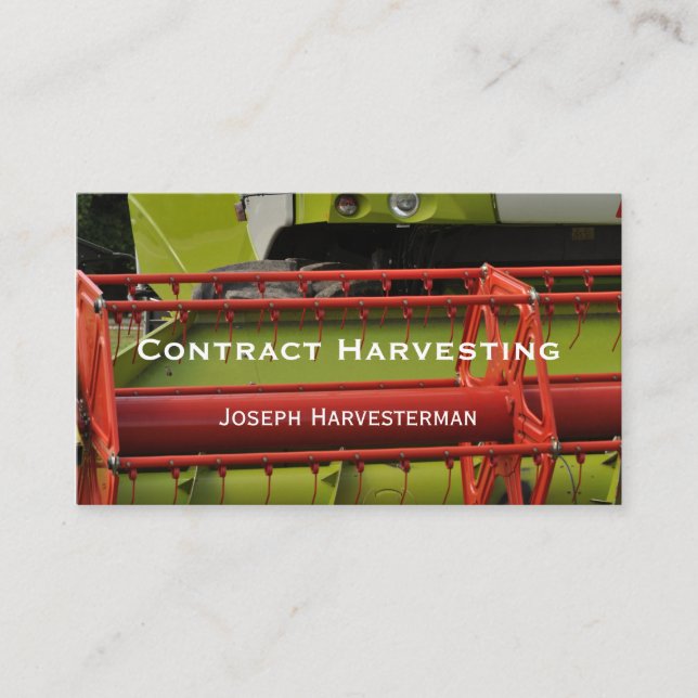 Tarjeta De Visita Primer rojo y verde de la máquina segadora (Anverso)