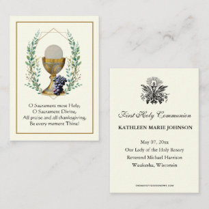 Tarjeta De Visita Primera oración de bienvenida de la comunidad sagr