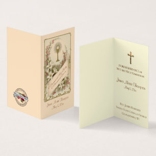 Tarjeta De Visita Primera Santa Comunión Católica Tradicional