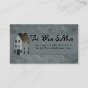 Tarjeta de visita Primitiva Blue Saltbox Country