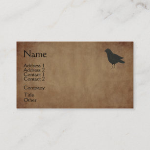Tarjeta de visita primitiva del cuervo