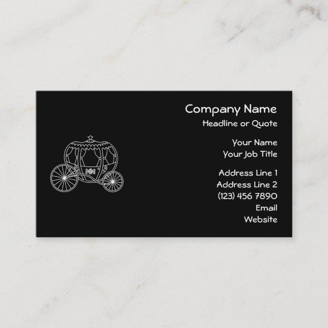 Tarjeta De Visita Princesa Carriage, blanco en negro (Anverso)