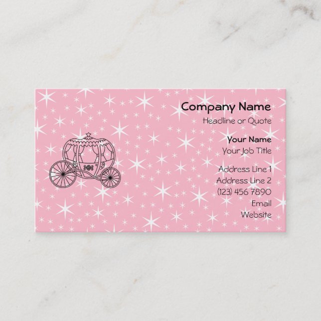 Tarjeta De Visita Princesa Coach Design en negro y rosa (Anverso)