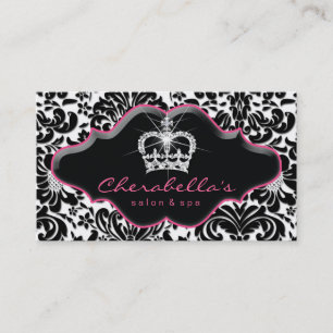 Tarjeta De Visita Princesa Crown Floral Damask de la joyería 232