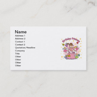 Tarjeta De Visita Princesa de cumpleaños soy Cuatro camisetas y rega