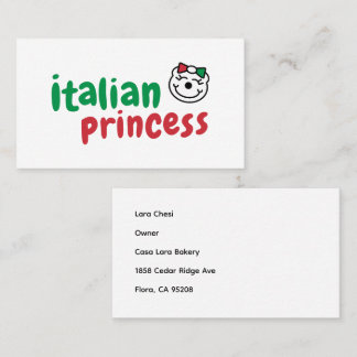Tarjeta De Visita Princesa Italiana - Oso Cuto De Mano
