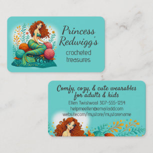 Tarjeta De Visita princesa sirena ganchillo tejer tejedora hilado a