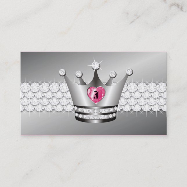 Tarjeta De Visita Princesa TT-Perfecta Faux Silver (Anverso)